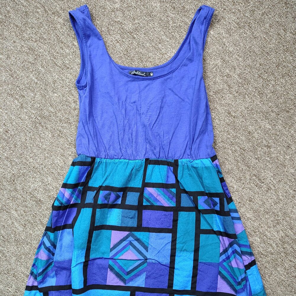 SUBLEVEL Mini Dress Women's Medium Geometric Sleeveless 100% Cotton Summer